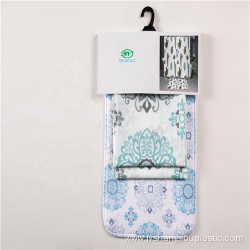 peva custom printed shower curtain bathroom with rug